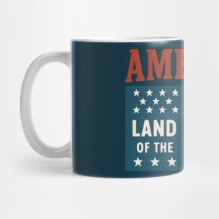 America land of the free flag grid art Mug